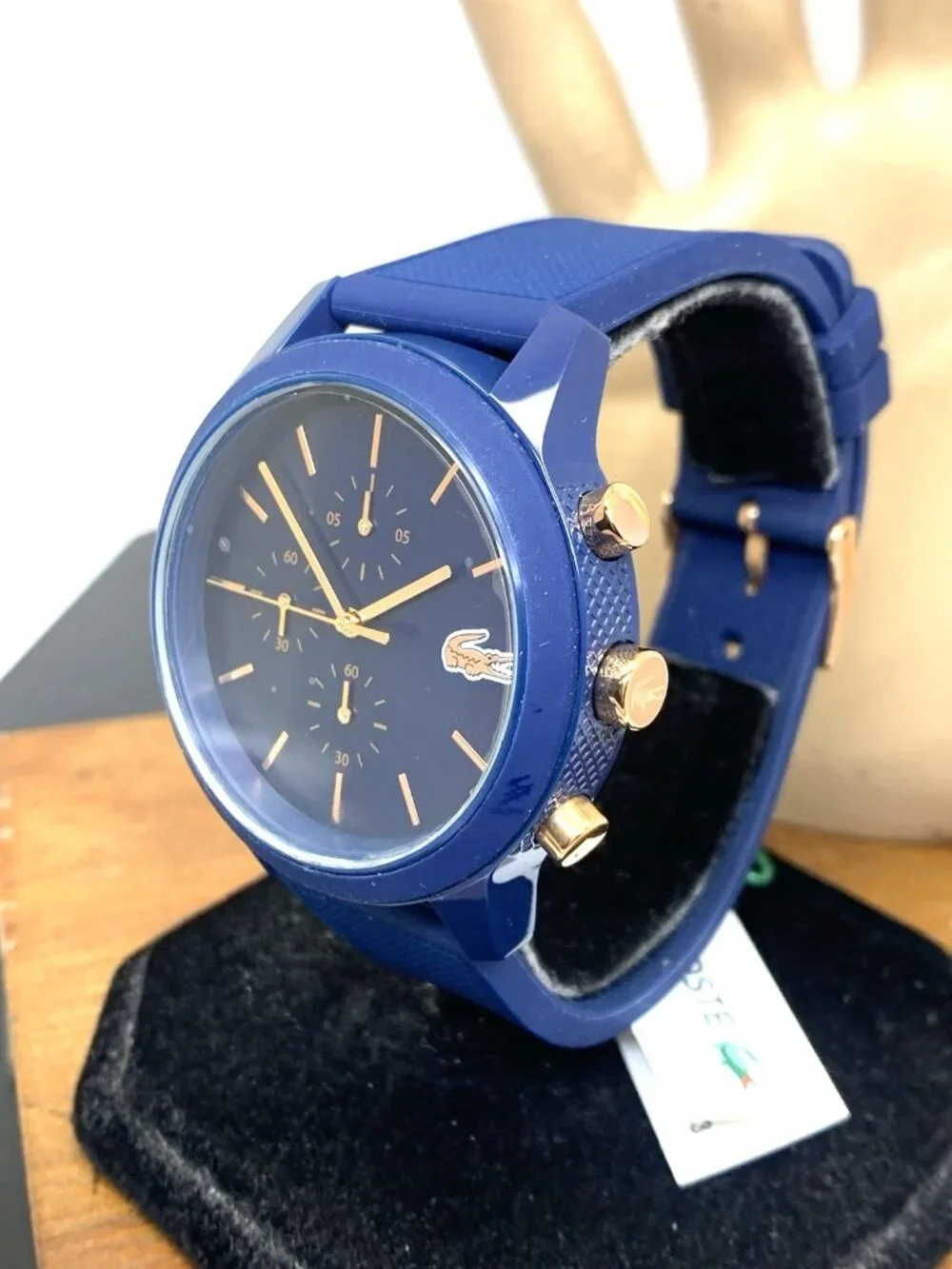 Lacoste Men's Watch 2011013 Quartz Chronograph Blue Dial Rubber Band 44mm 12.12